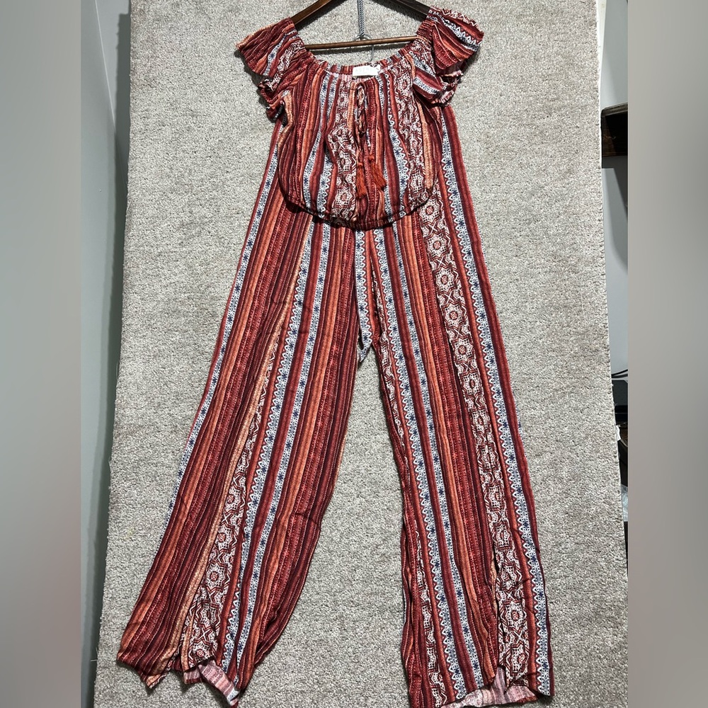 ASTR the label Woman’s Crop Top and Pants Set Outfit Vicose Boho Size Small